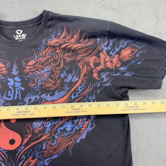 Liquid Blue "Dueling Dragons" T-Shirt Men's XXL Black Short Sleeve Preshrunk - Picture 5 of 6